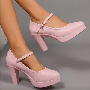 SHEIN Blush Pink Mary Jane Heels